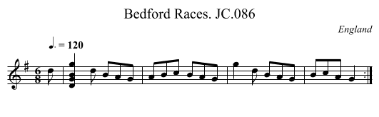Bedford Races. JC.086 - staff notation