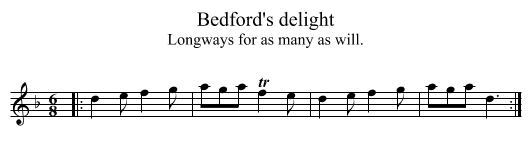Bedford's delight - staff notation