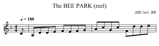 BEE PARK (reel), The - staff notation