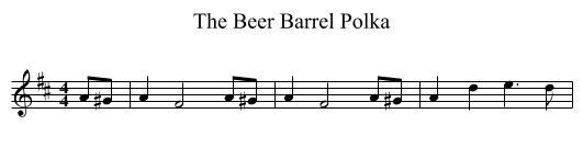 Beer Barrel Polka, The  - staff notation