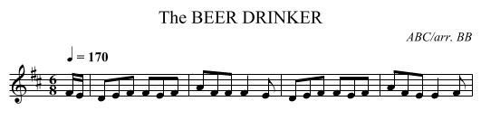 BEER DRINKER, The - staff notation