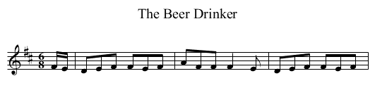 Beer Drinker, The - staff notation