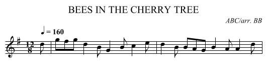 BEES IN THE CHERRY TREE - staff notation