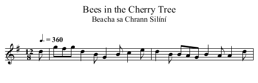 Bees in the Cherry Tree - staff notation