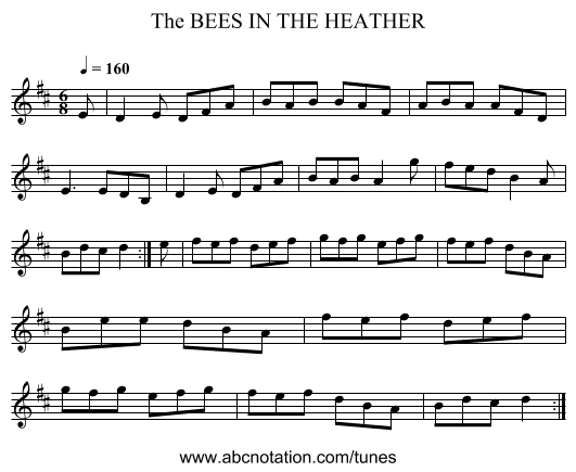 BEES IN THE HEATHER, The - staff notation