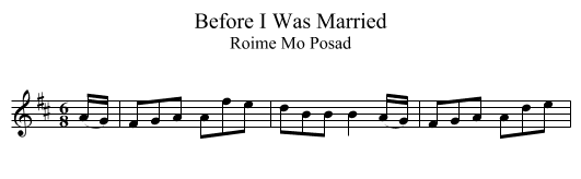 Before I Was Married - staff notation