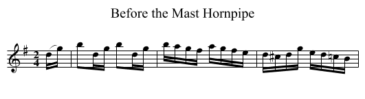 Before the Mast Hornpipe - staff notation