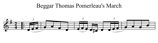 Beggar Thomas Pomerleau's March - staff notation