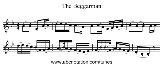 Beggarman, The - staff notation
