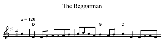 Beggarman, The - staff notation