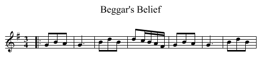Beggar's Belief - staff notation