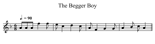 Begger Boy, The  - staff notation