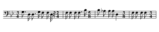 Begging for Gunpower Song - staff notation