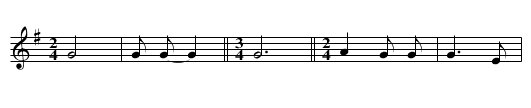Begging Song of the Old Women - staff notation