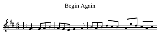 Begin Again - staff notation