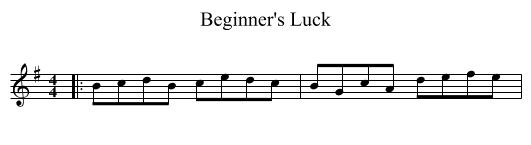 Beginner's Luck - staff notation