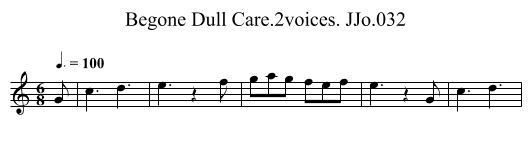Begone Dull Care.2voices. JJo.032 - staff notation