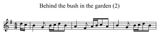 Behind the bush in the garden (2) - staff notation