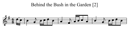 Behind the Bush in the Garden [2] - staff notation