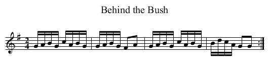 Behind the Bush - staff notation