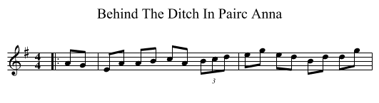 Behind The Ditch In Pairc Anna - staff notation