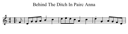 Behind The Ditch In Pairc Anna - staff notation