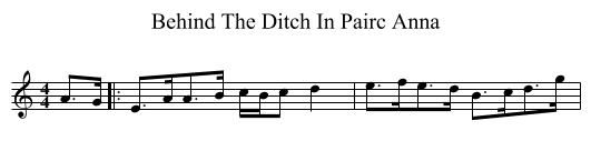 Behind The Ditch In Pairc Anna - staff notation