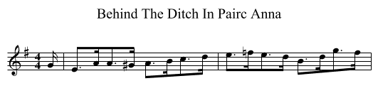 Behind The Ditch In Pairc Anna - staff notation