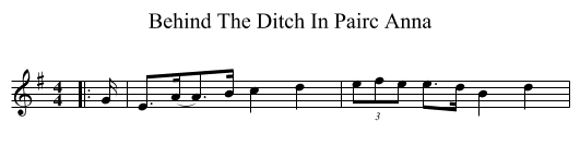 Behind The Ditch In Pairc Anna - staff notation