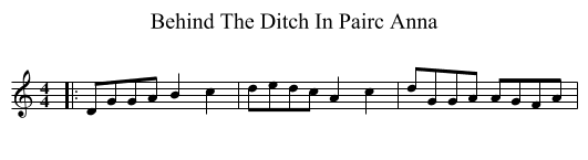 Behind The Ditch In Pairc Anna - staff notation