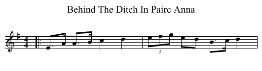 Behind The Ditch In Pairc Anna - staff notation