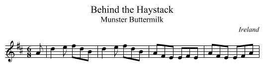 Behind the Haystack - staff notation