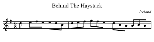 Behind The Haystack - staff notation