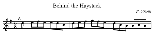 Behind the Haystack - staff notation