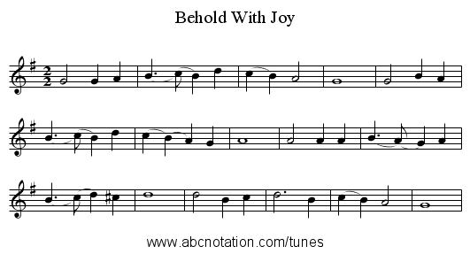 Behold With Joy - staff notation