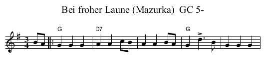 Bei froher Laune (Mazurka)  GC 5- - staff notation