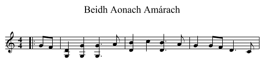 Beidh Aonach Amárach - staff notation