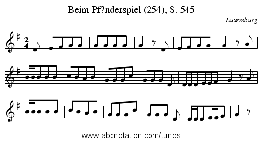 Beim Pf?nderspiel (254), S. 545 - staff notation