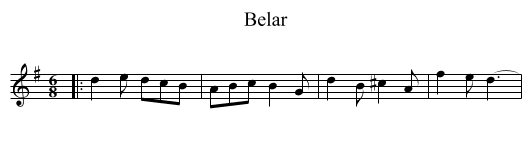 Belar - staff notation