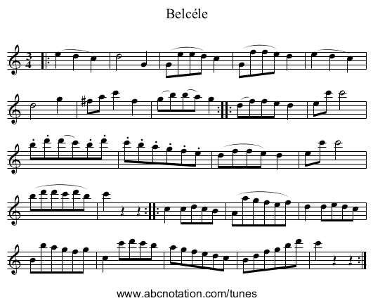 Belc&eacute;le - staff notation