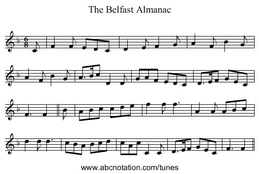 Belfast Almanac, The - staff notation