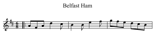 Belfast Ham - staff notation