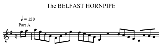 BELFAST HORNPIPE, The - staff notation