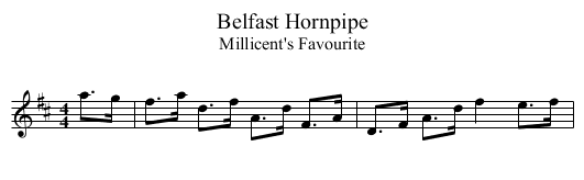 Belfast Hornpipe - staff notation