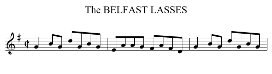 BELFAST LASSES, The - staff notation