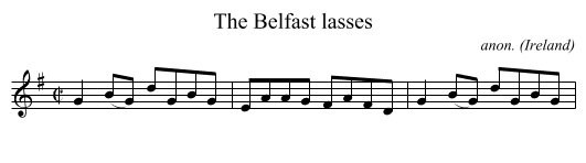 Belfast lasses, The  - staff notation