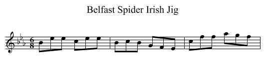 Belfast Spider Irish Jig - staff notation