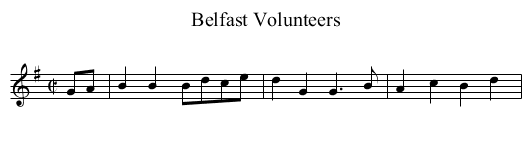 Belfast Volunteers - staff notation