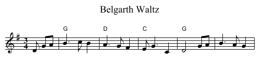 Belgarth Waltz - staff notation