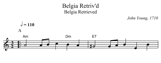 Belgia Retriv'd - staff notation
